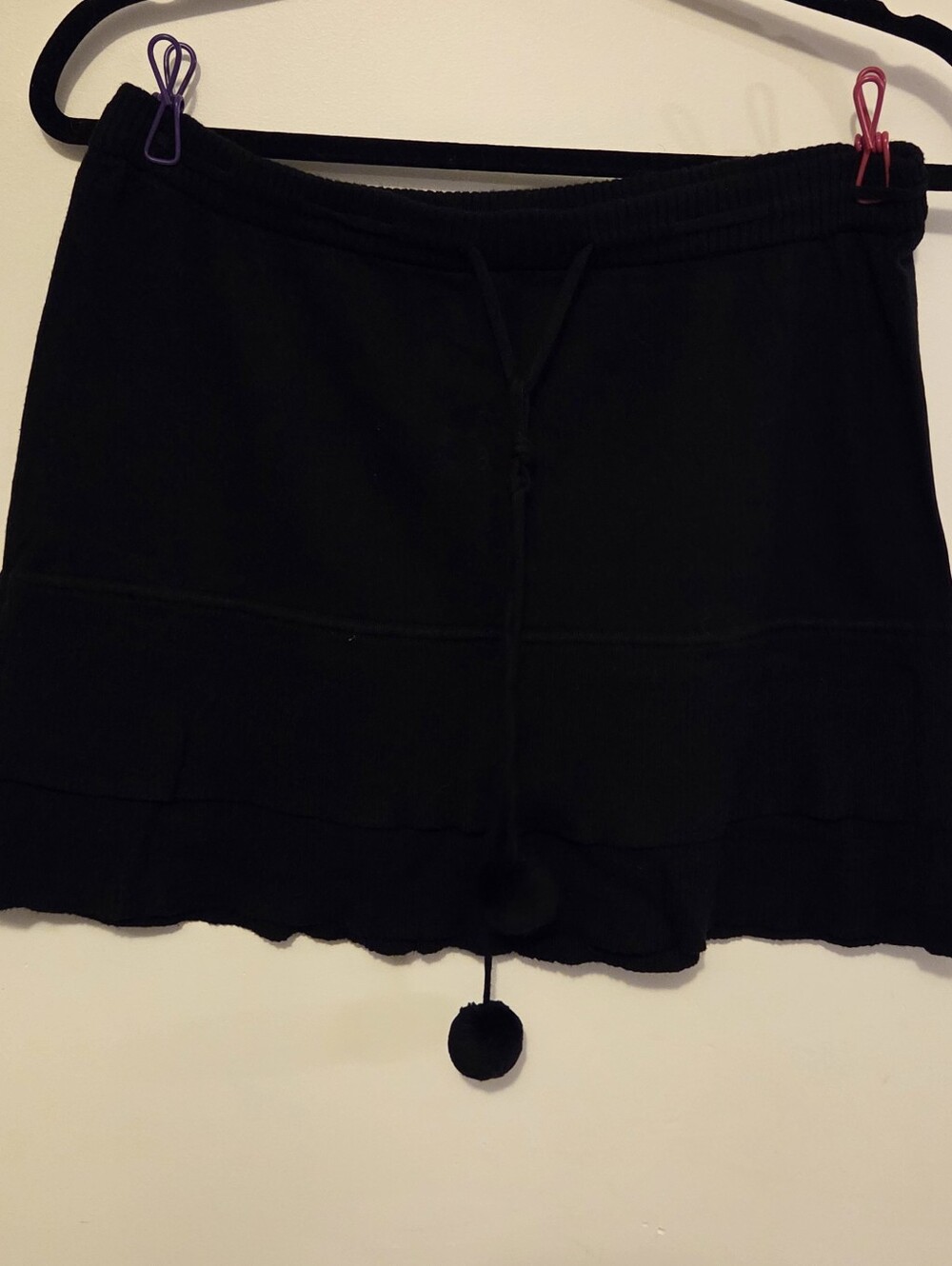 Candie's Black Mini Skirt w Pom Tie